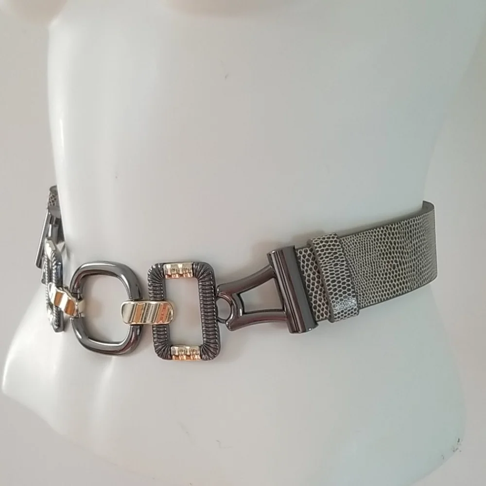 Chico's Animal Print & metallic adjustable Belt
